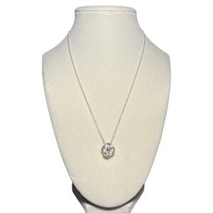 925 Sterling Silver Chain Necklace With Knot Pendant J-9N